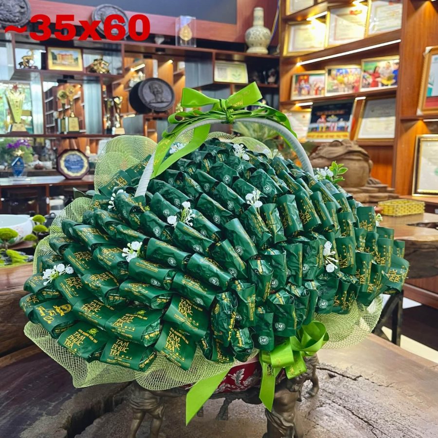 Hoa trà Hương Vân giỏ 150 bông