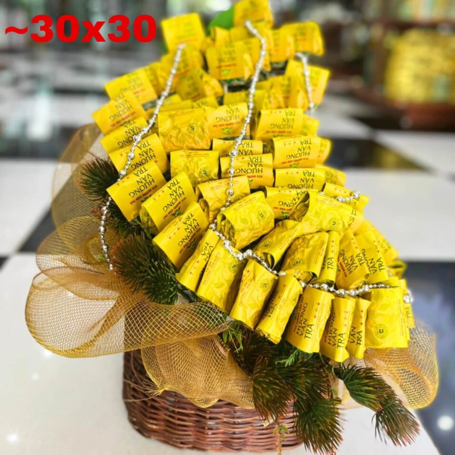 Hòa trà Hương Vân giỏ 50 bông