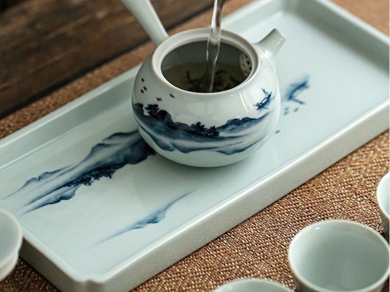 Khay trà sứ