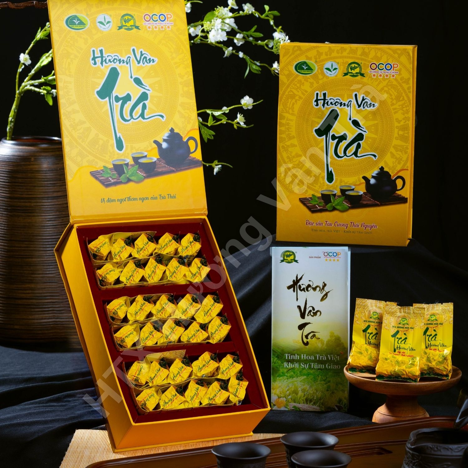 Hộp trà trống đồng